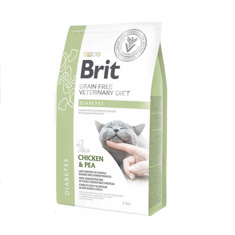 Brit VD Cat Diabetes 2 кг сухий корм для кішок з куркою