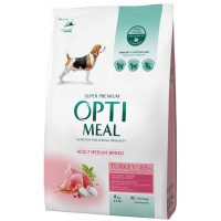 Optimeal Medium Dog для собак середніх порід з індичкою 4 кг