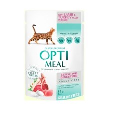 Optimeal Lamb Sensitive з ягнятком для котів з чутливим травленням 12х85 г