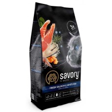 Savory Adult Cat Salmon White Fish для кішок з лососем 400 г