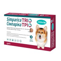 Симпарика Трио для собак от блох и клещей от 10,1-20 кг (1таб)