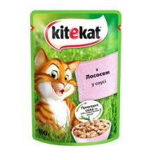 Влажный корм Kitekat для кошек с лососем в соусе 28*85 г