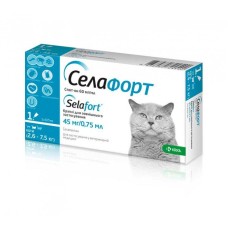 KRKA Селафорт Капли от блох, клещей и гельминтов для кошек 1 пипетка (2,6-7,5 кг)