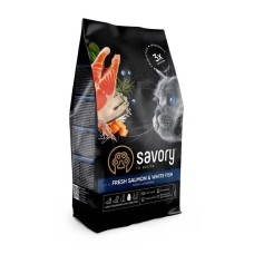 Savory Adult Cat Salmon White Fish для кішок з лососем 2 кг