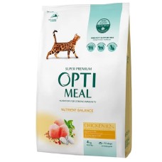 Optimeal Cat Chicken для кішок з м'ясом курки 4 кг