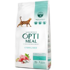 Optimeal Cat Sterilised Turkey для стерилізованих кішок з індичкою 10 кг