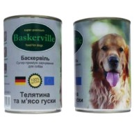 Влажный корм для собак Baskerville телятина и мясо гуся 400 г