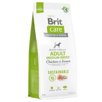 Brit Care Dog Sustainable Adult Medium Breed Chicken с курицей и насекомыми 12 кг