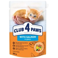 Клуб 4 Лапы Premium Kitten Salmon 24х80 г с лососем в соусе для котят
