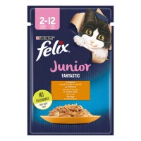 Вологий корм для кошенят Felix Fantastic Junior з куркою 26*85 г