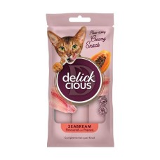 Ласощі Delickcious (Делішес) Creamy Snacks Seabream для котів з дорадо та папаєю 4шт.*15г