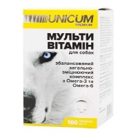 Вітаміни Unicum Premium для собак мультивітаміни, 100 таблеток, 100 г (UN-016)