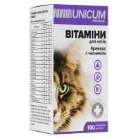 Вітаміни Unicum Premium з часником для котів, 100 таблеток, 50 г (UN-035)