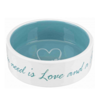 Керамічна миска Pet's Home 0.8 л/16 см кремова/блакитна (25051)