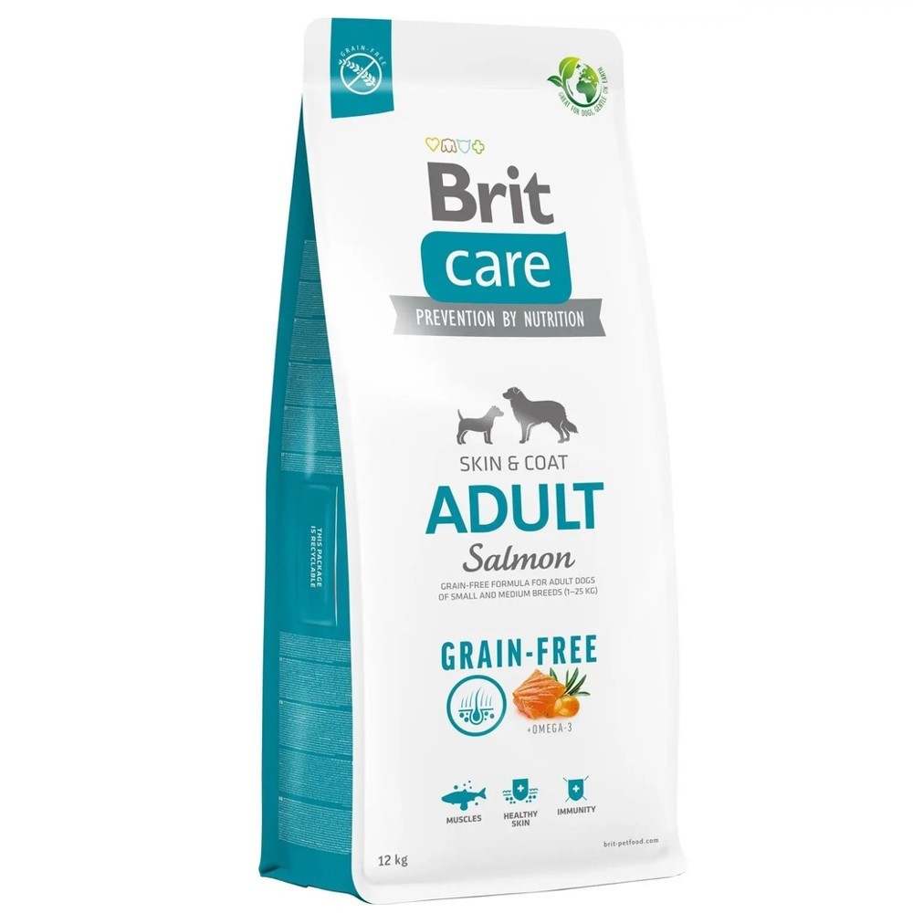 Brit Care Dog Grain-free Adult Salmon для собак малих та середніх порід з лососем 12 кг