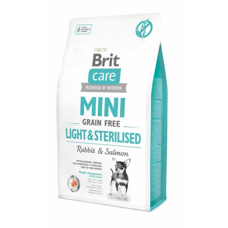 Brit Care Mini GF Light Sterilised для стерилізованих собак з лососем та кроликом 7 кг