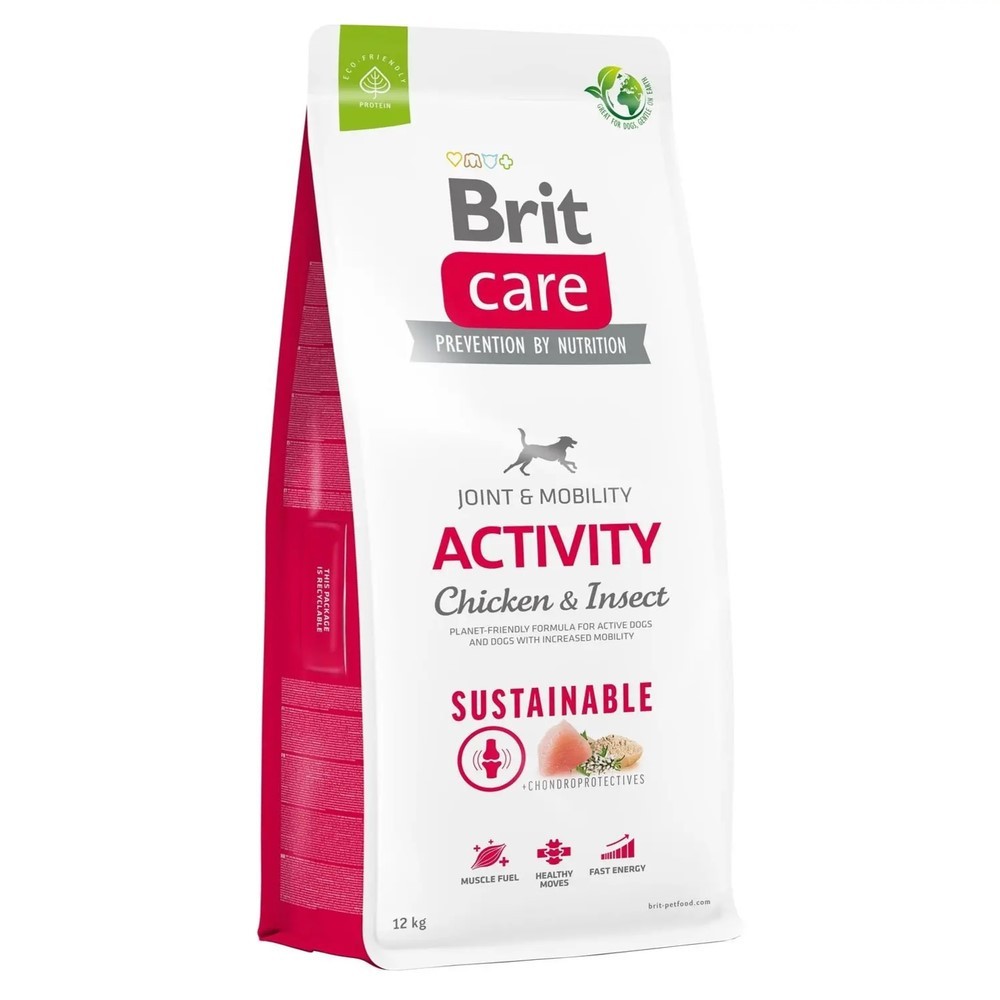 Brit Care Dog Sustainable Activity Chicken для собак с курицей и насекомым 12 кг
