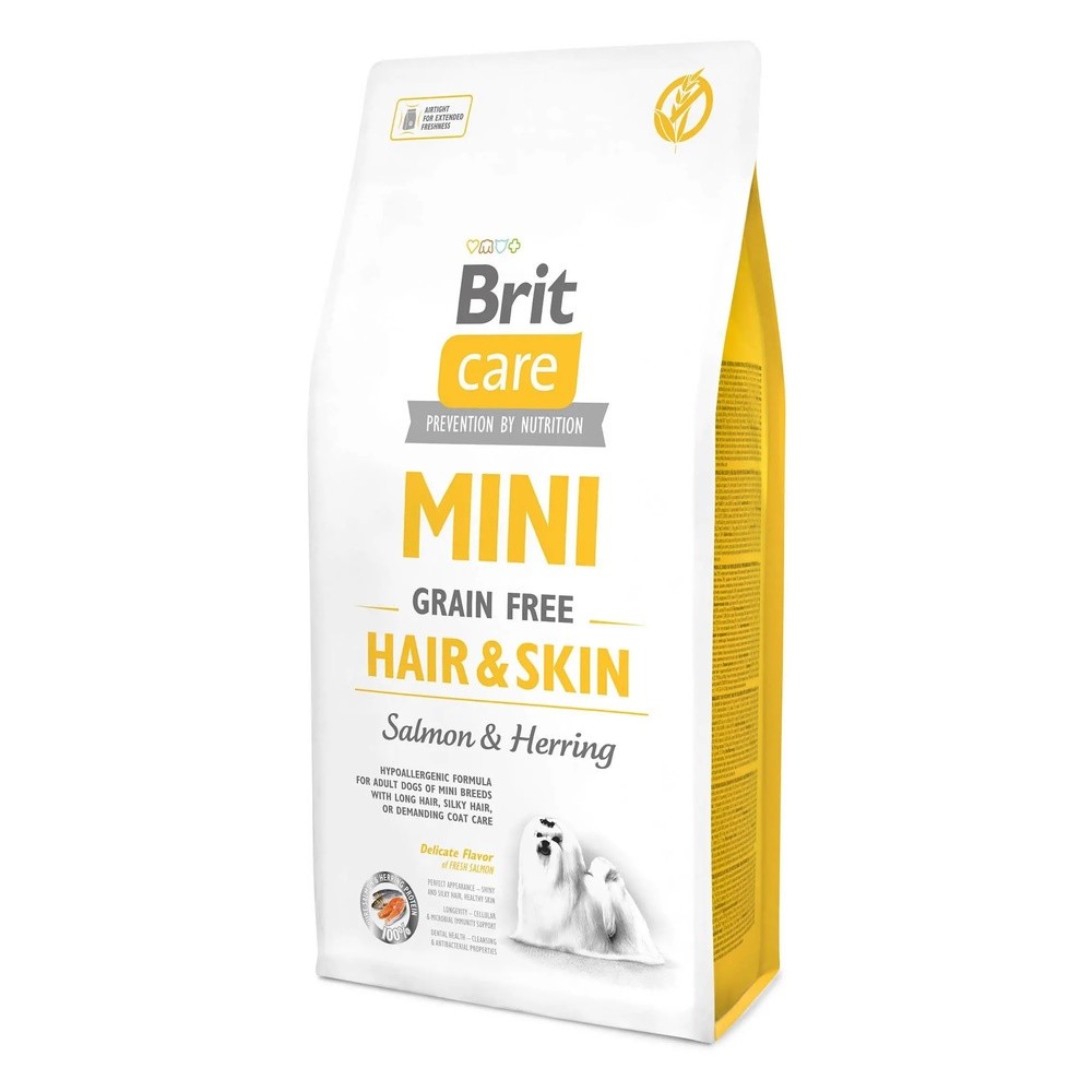 Brit Care Mini Grain Free Hair & Skin для собак з лососем 7 кг