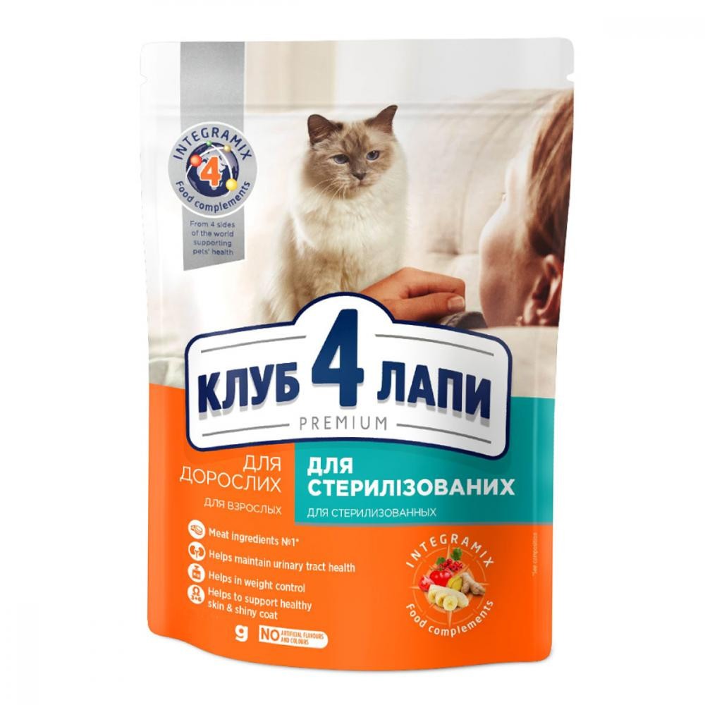 Клуб 4 Лапы Premium Sterilised 24х80 г для стерилизованных кошек с курицей
