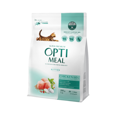 Optimeal Kittens Chicken 200 г сухий корм для кошенят з куркою