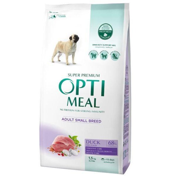 Optimeal Adult Small Duck 1.5 кг сухой корм для собак малых пород с уткой