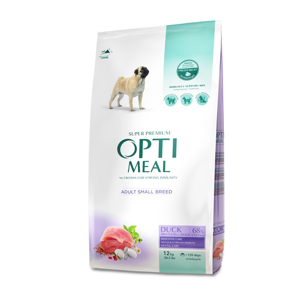 Optimeal Adult Small 12 кг сухой корм для собак малых пород с уткой