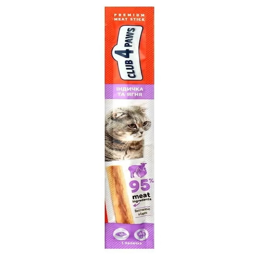 Клуб 4 Лапы Premium Мясная палочка с индейкой и ягненком для кошек 10х5 г