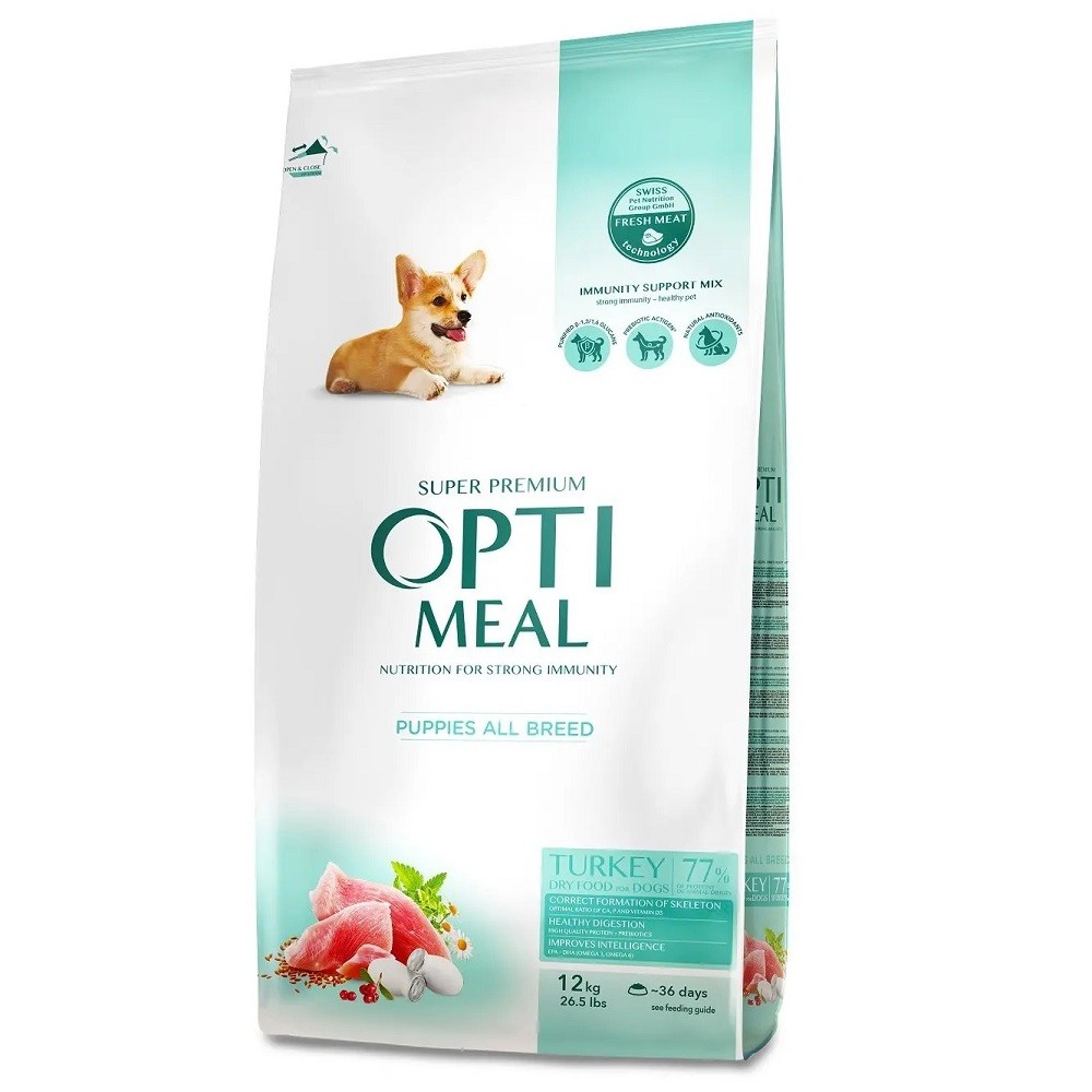 Optimeal Puppies 12 кг сухий корм для щенят з індичкою