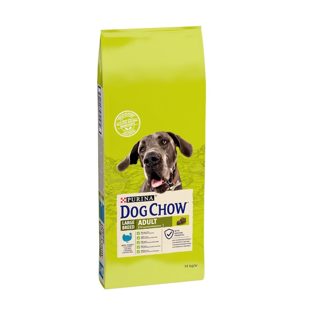 Dog Chow Adult Large Breed для собак с индейкой 14 кг