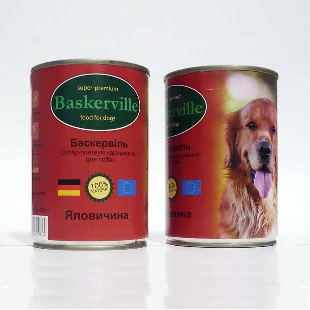 Вологий корм Baskerville Яловичина для собак 400 г