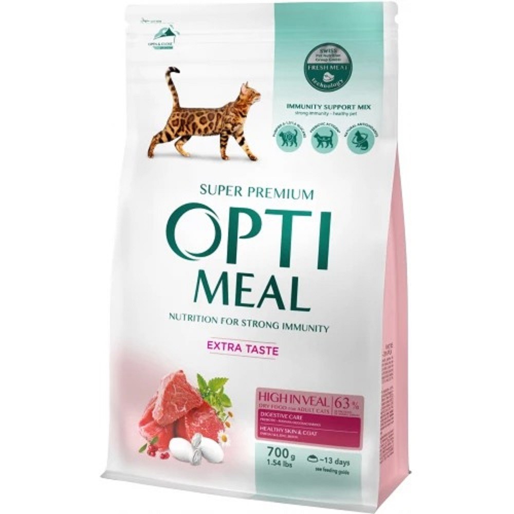Optimeal High in Veal 700 г сухий корм для кішок з телятиною