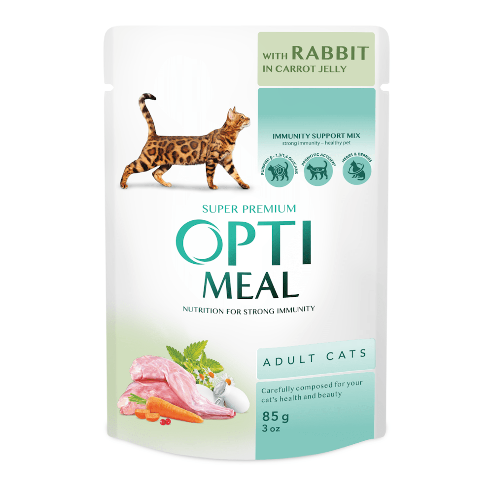 Optimeal Rabbit in Carrot Jelly з кроликом у морквяному желі для котів 85 г