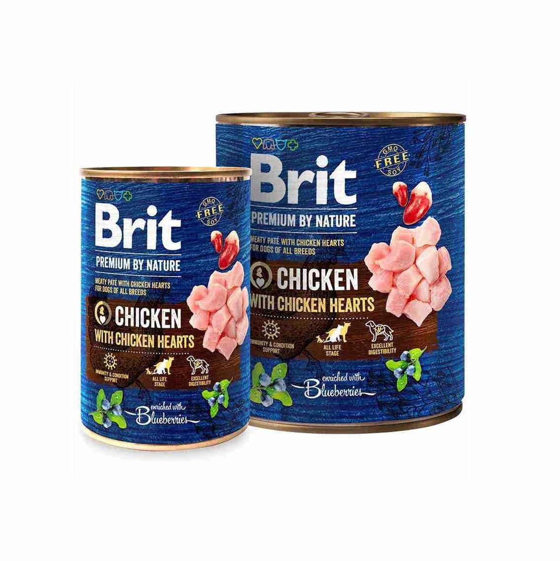 Brit Premium by Nature з курячими серцями для собак 800 г