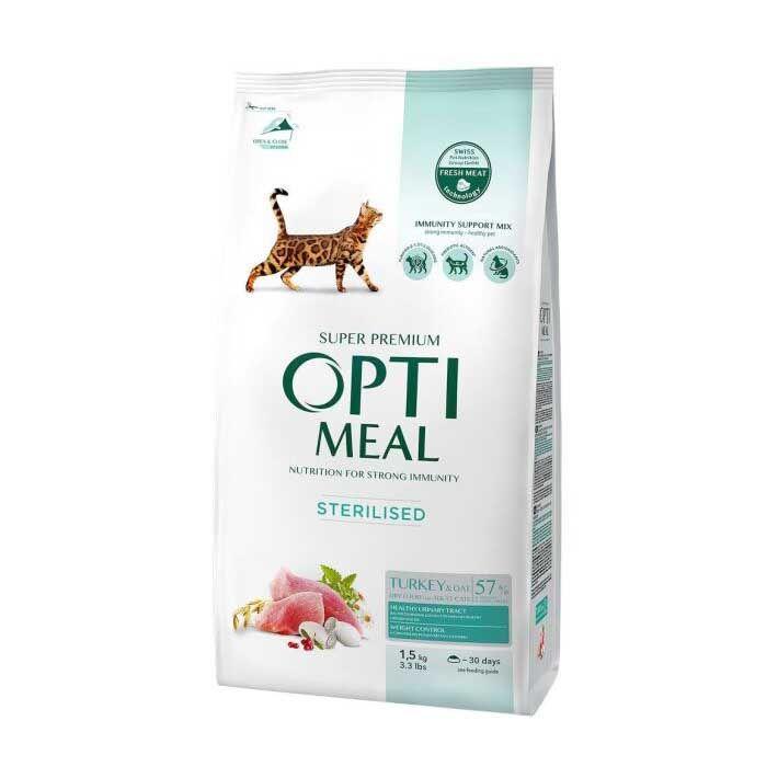 Optimeal Cat Sterilised Turkey для стерилізованих кішок з індичкою 1.5 кг