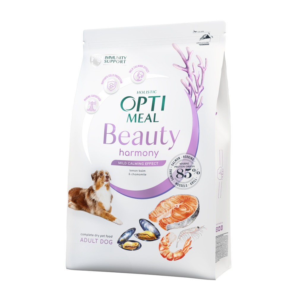 Optimeal Dog Beauty Harmony для собак заспокійливий ефект із морепродуктів 10 кг