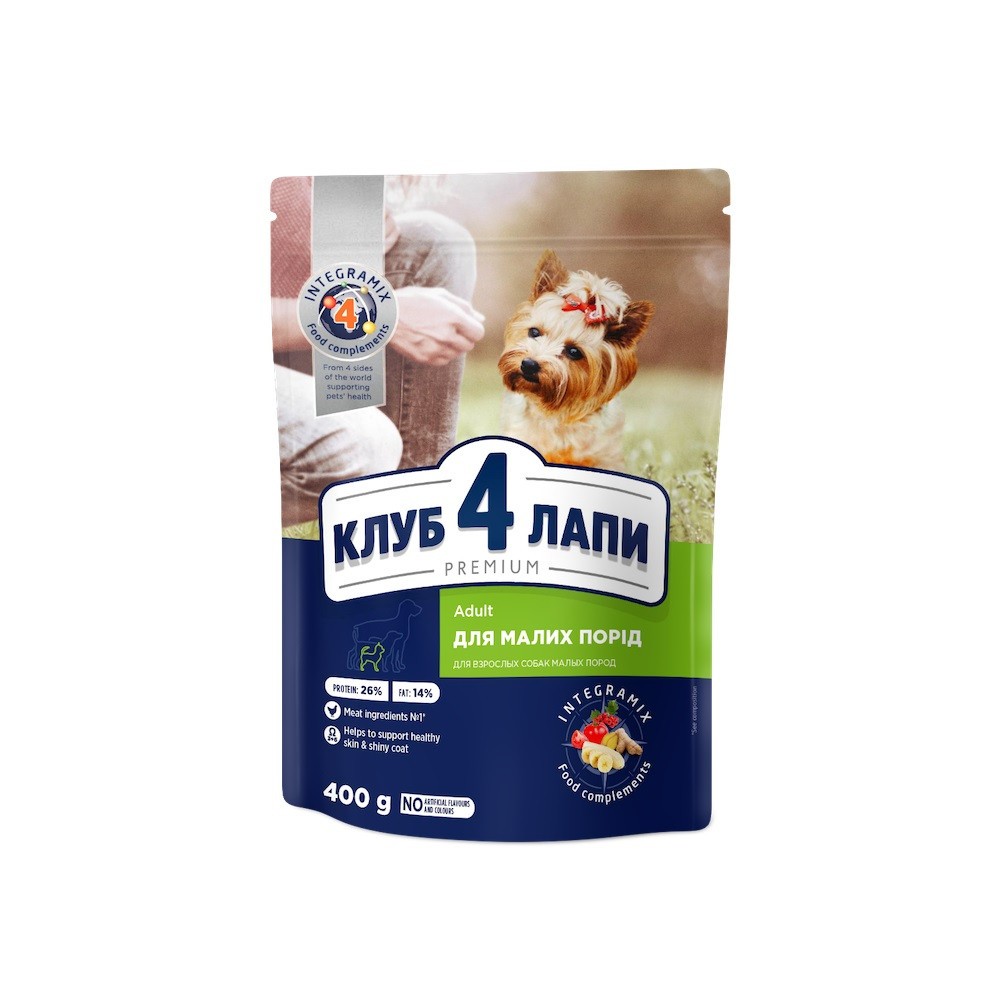 Клуб 4 Лапи Premium Small 400 г сухий корм для собак з куркою