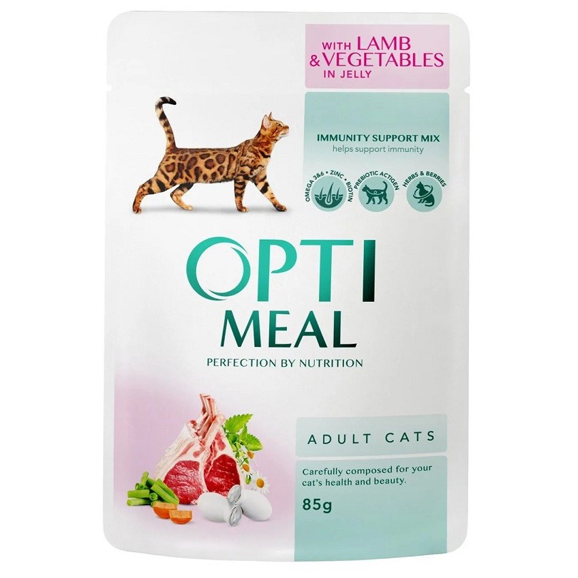 Optimeal Lamb Vegetables з ягняти в желе для котів 12х85 г