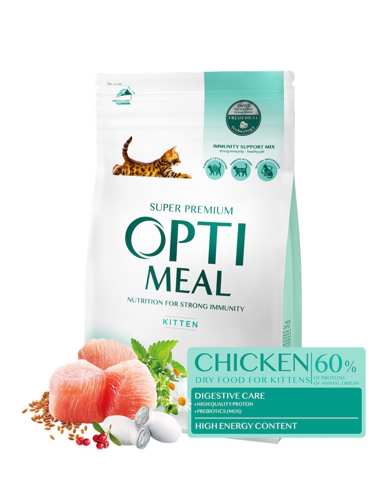 Optimeal Kittens Chicken для котят с курицей 1.5 кг