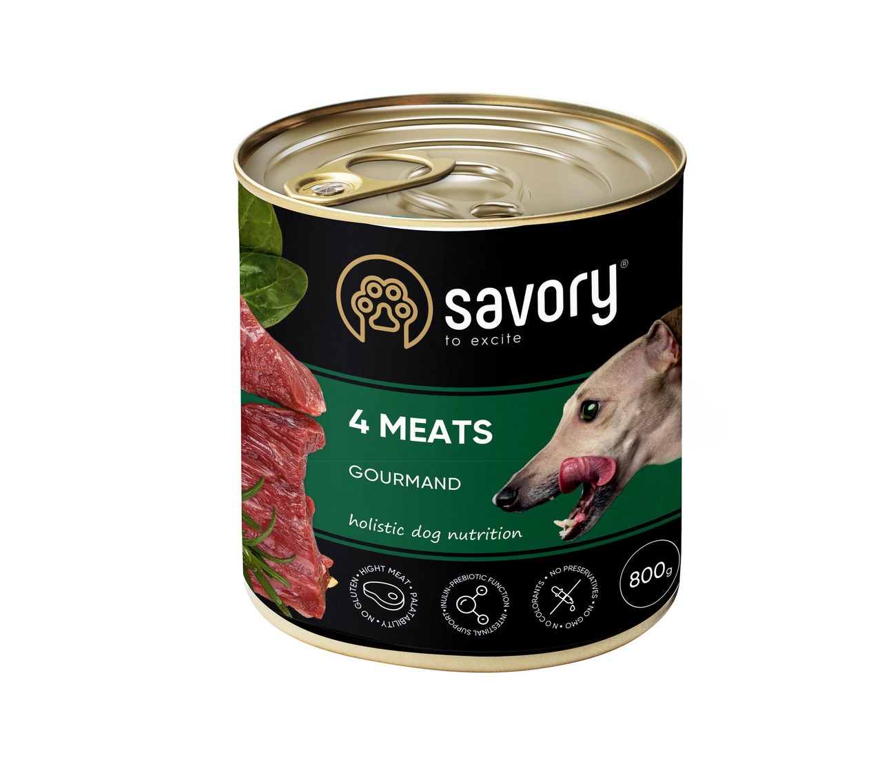 Savory Dog Gourmand 4 Meats для собак, чотири види м'яса 800 г