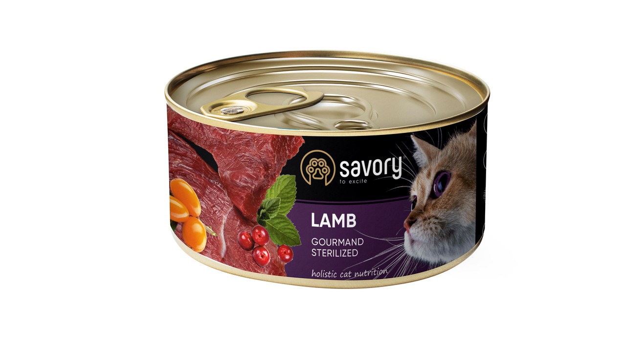Savory Sterilised Lamb для стерилизованных кошек с ягненком 200 г