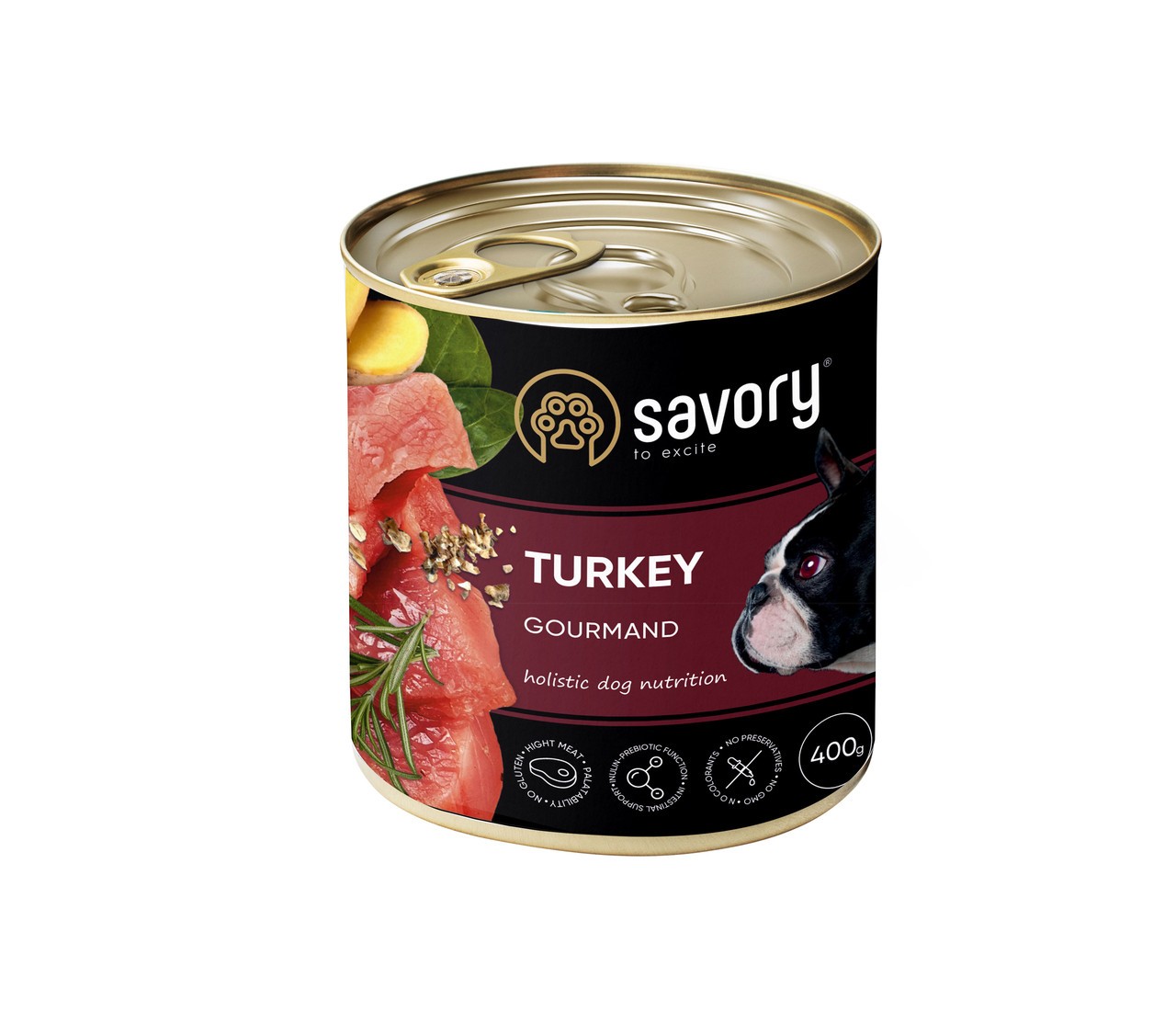 Savory Dog Gourmand Turkey для собак з індичкою 400 г