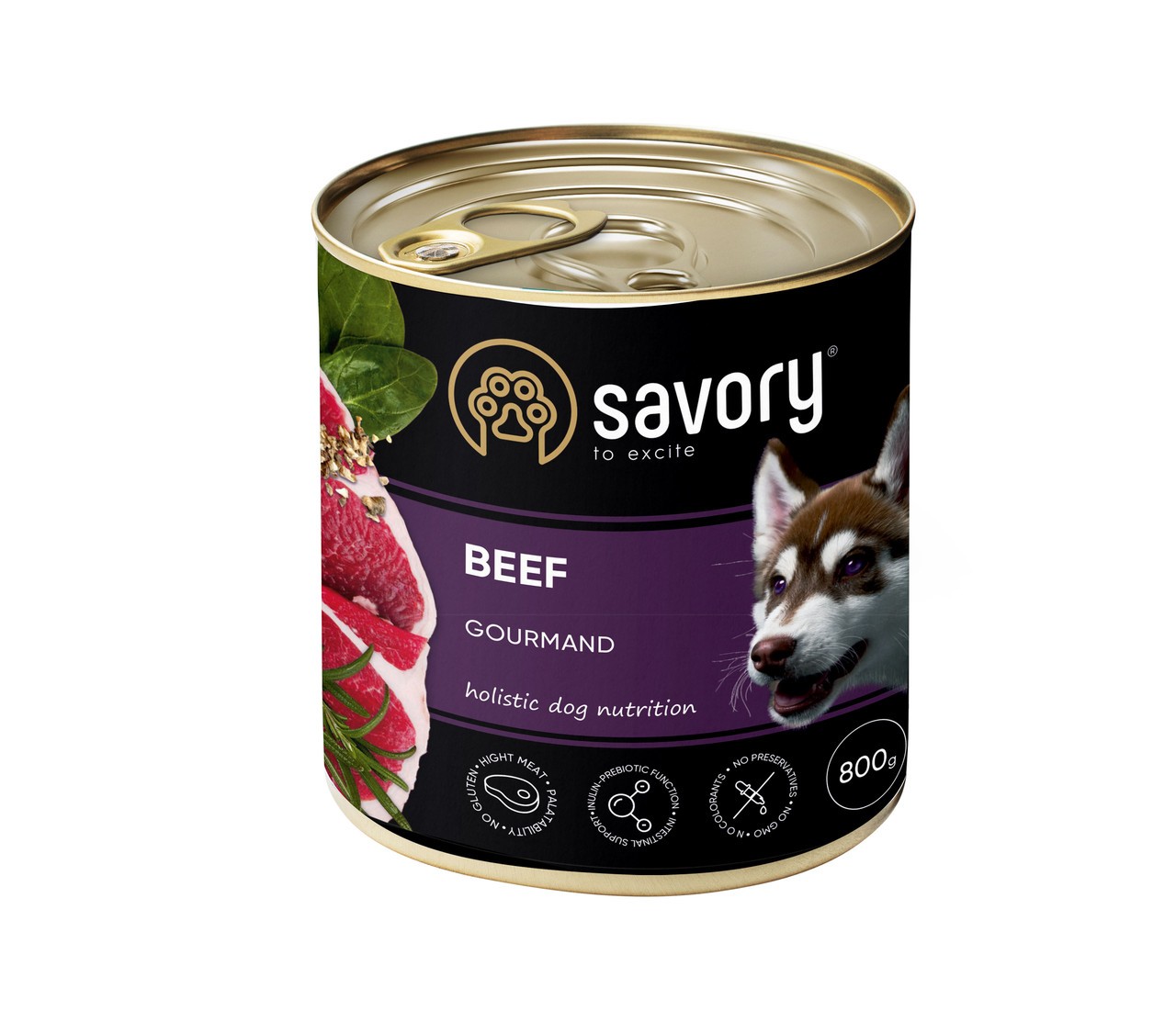 Savory Dog Gourmand Beef для собак з яловичиною 800 г