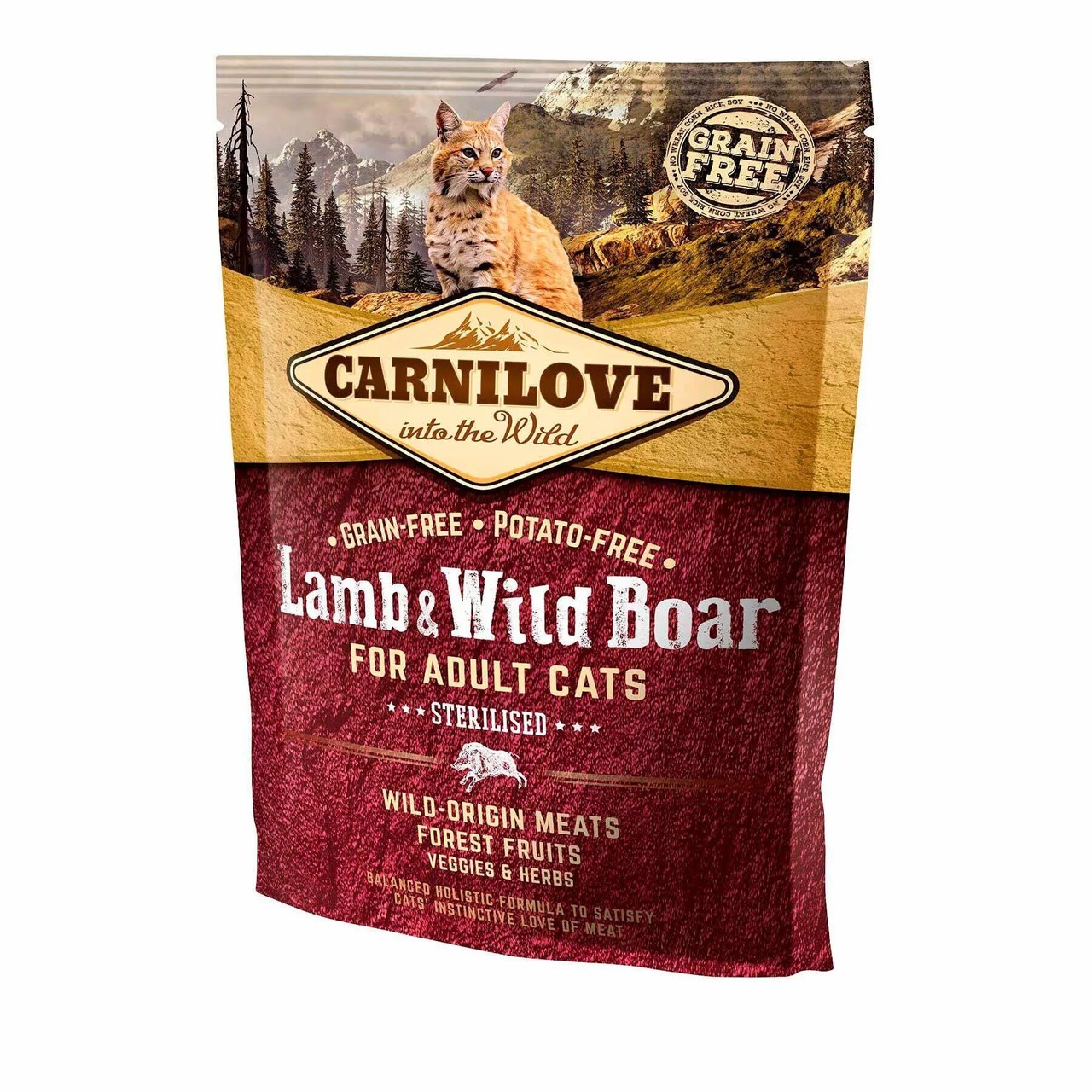 Carnilove Lamb Wild Boar Sterilised для стерилізованих кішок з ягнятком та кабаном 400 г