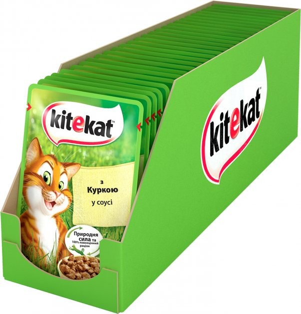 Влажный корм Kitekat для кошек с курицей в соусе 28*85 г