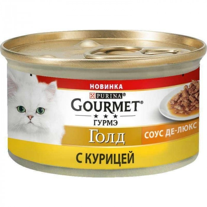 Gourmet Gold Кусочки в соусе для кошек с курицей 24x85 г