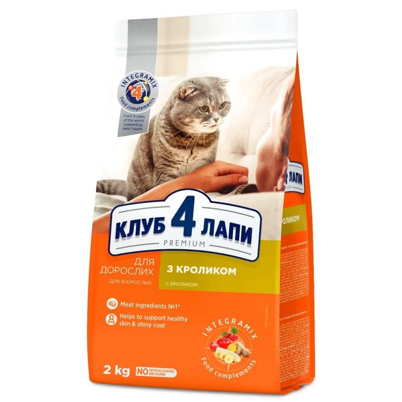 Клуб 4 Лапи Premium Rabbit для кішок з кроликом 2 кг