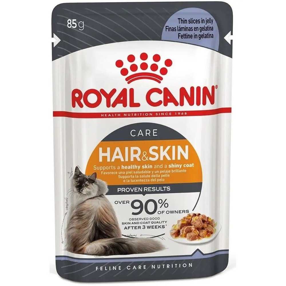 Royal Canin Hair & Skin Care в желе для кошек 12х85 г