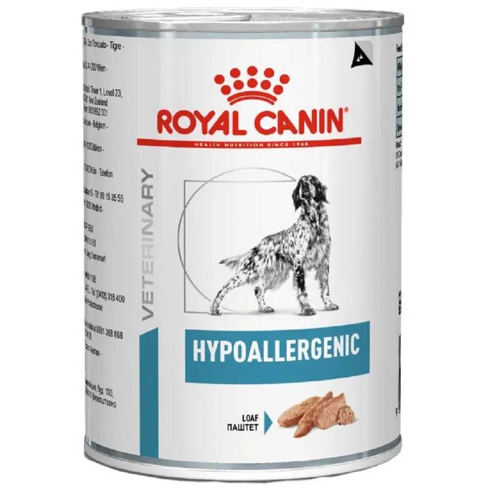 Royal Canin Hypoallergenic Cans для собак при пищевой аллергии 400 г
