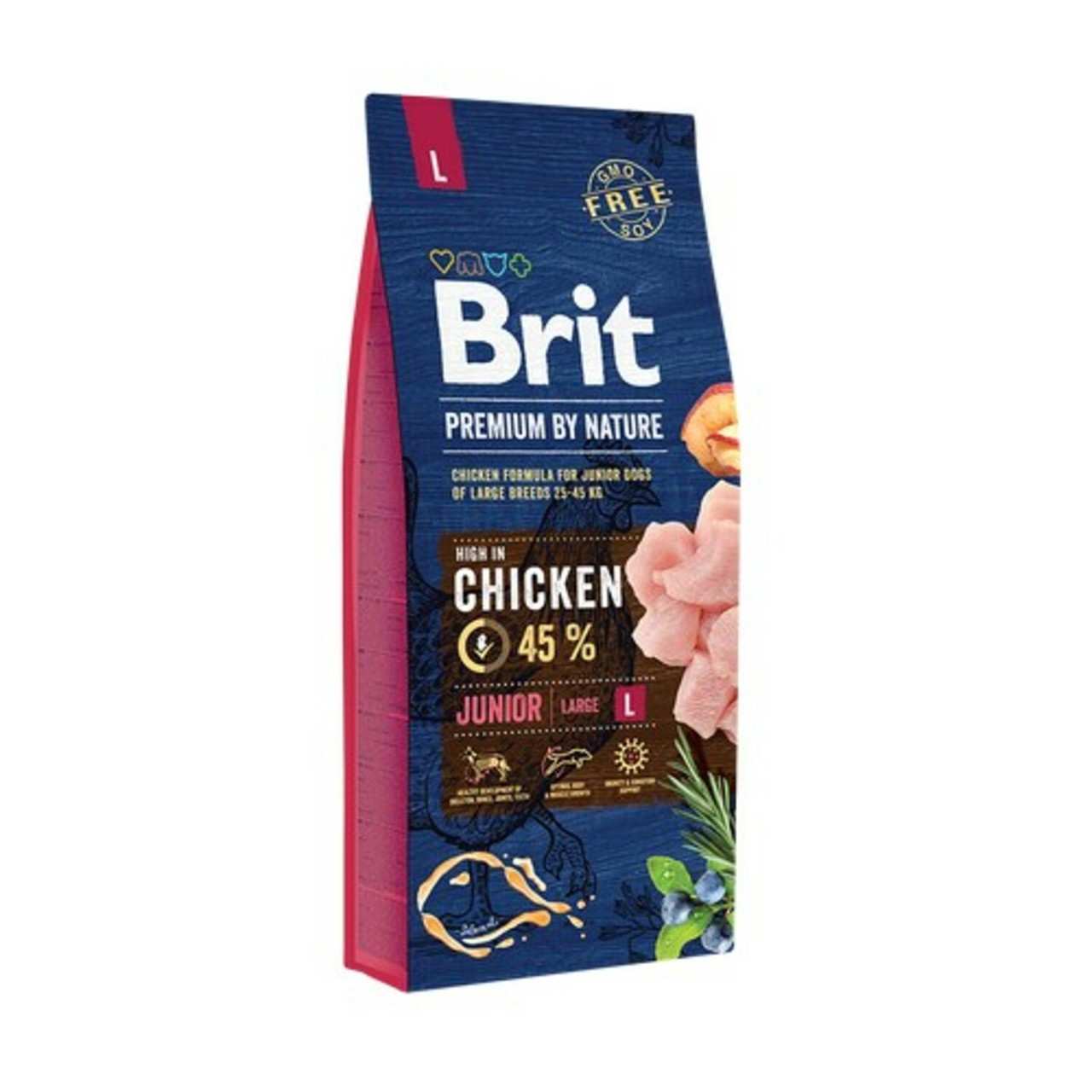 Brit Premium Junior Large L для щенков крупных пород с курицей 15 кг