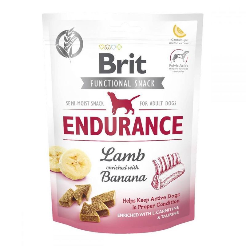 Лакомство Brit Care Endurance для поддержания формы у собак с ягненком и бананом 150 г